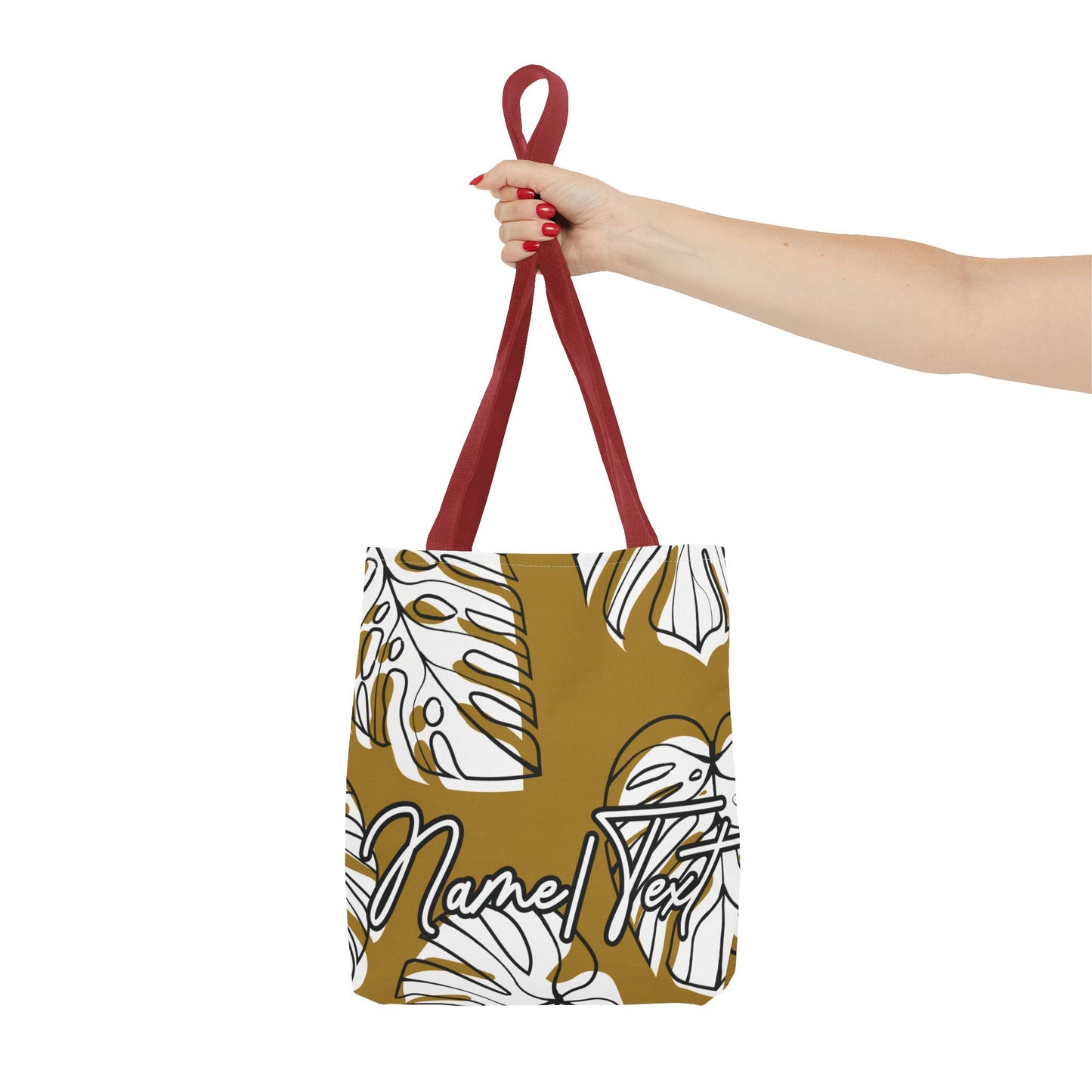 Customizable Monstera Leaf Canvas Tote Bag (Brown)