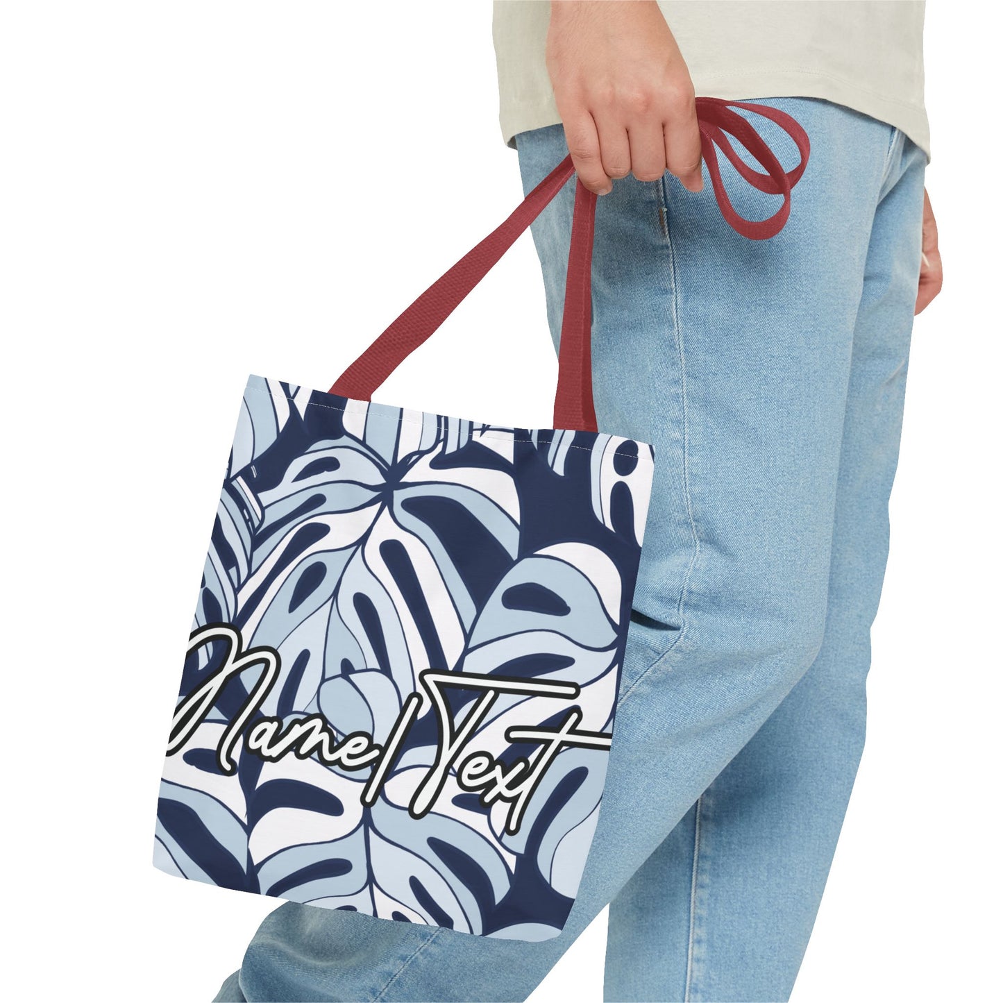 Customizable Monstera Leaf Canvas Tote Bag