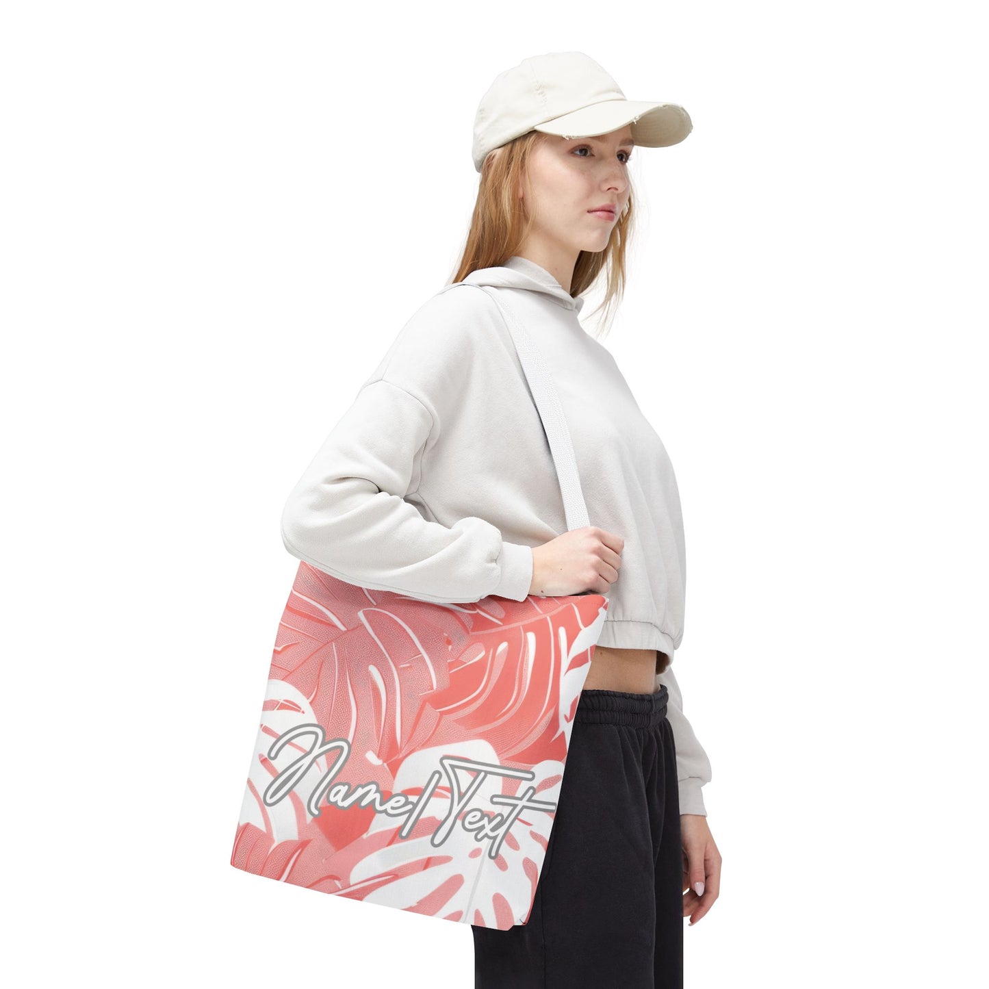 Customizable Monstera Leaf Canvas Tote Bag