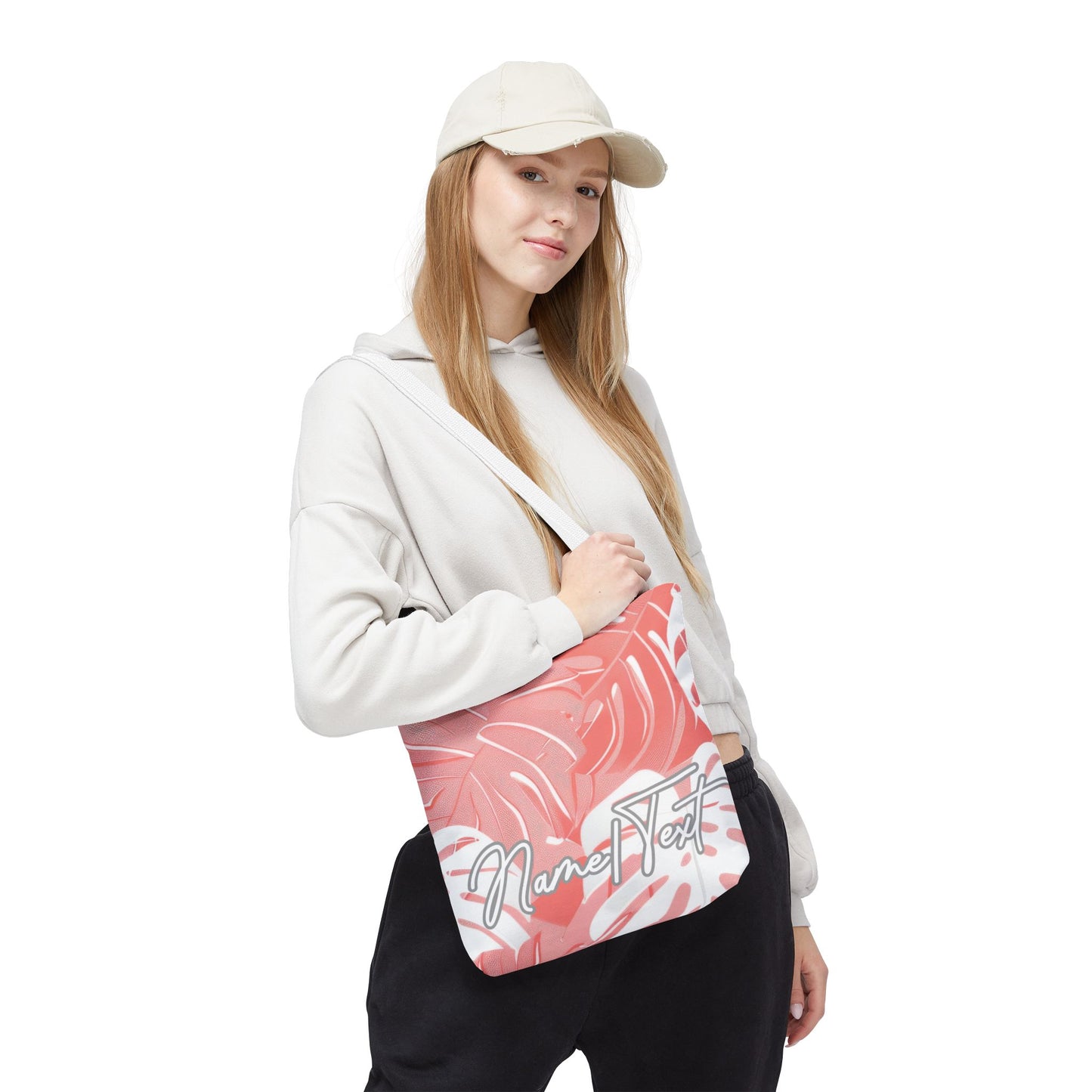 Customizable Monstera Leaf Canvas Tote Bag