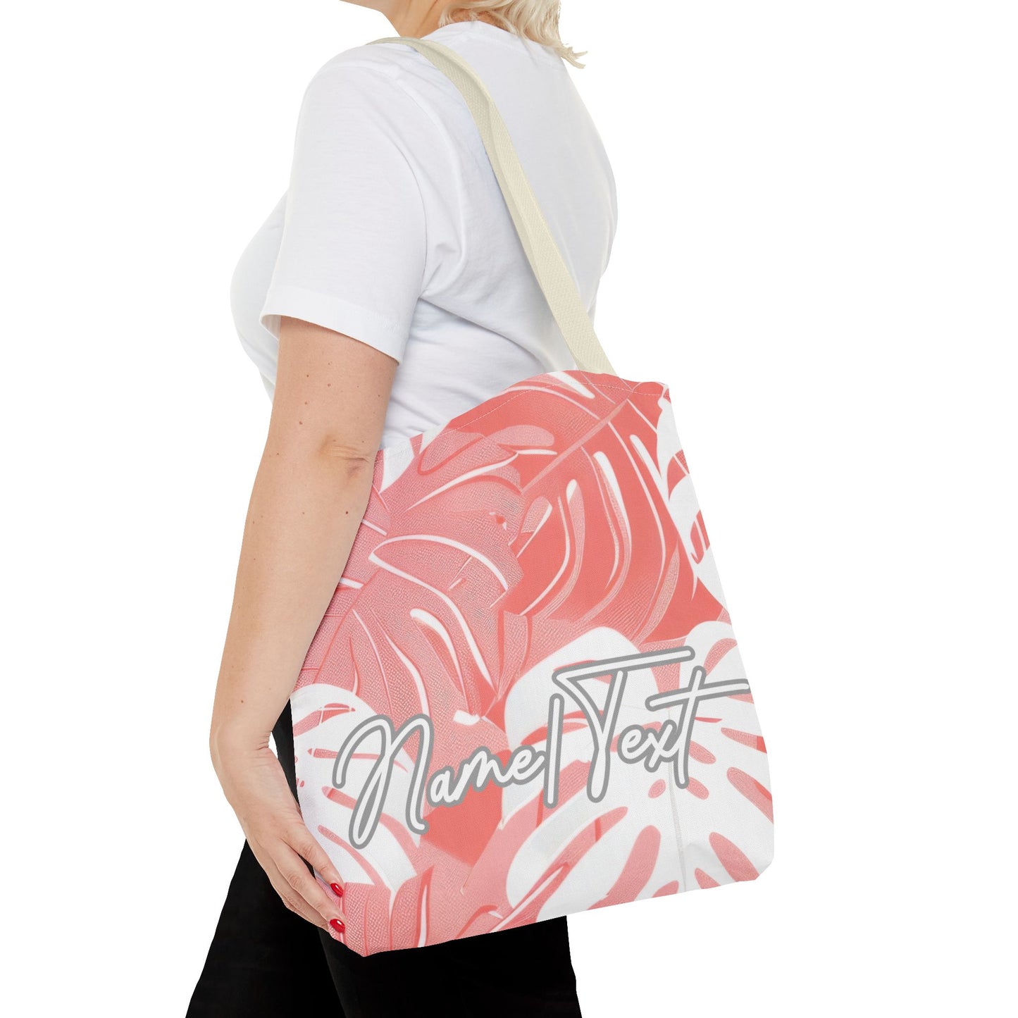 Customizable Monstera Leaf Canvas Tote Bag