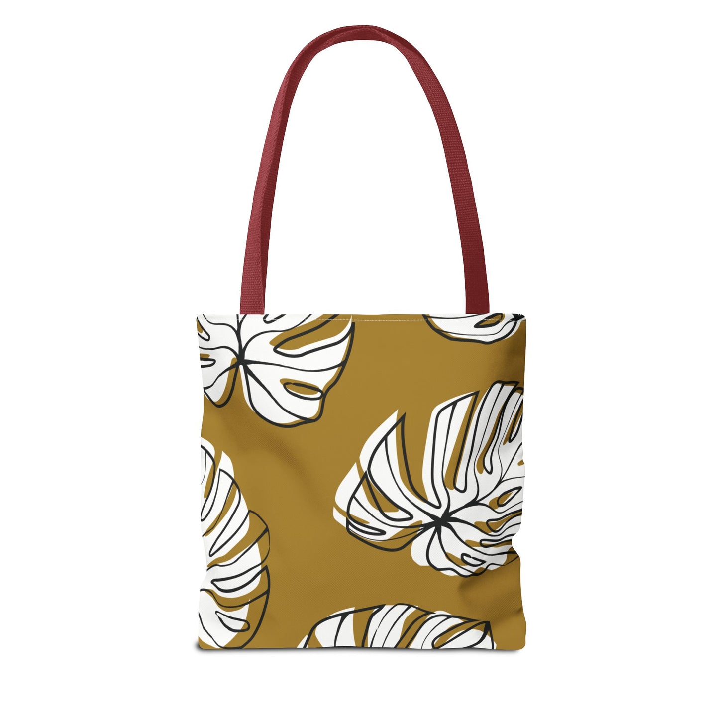 Customizable Monstera Leaf Canvas Tote Bag (Brown)