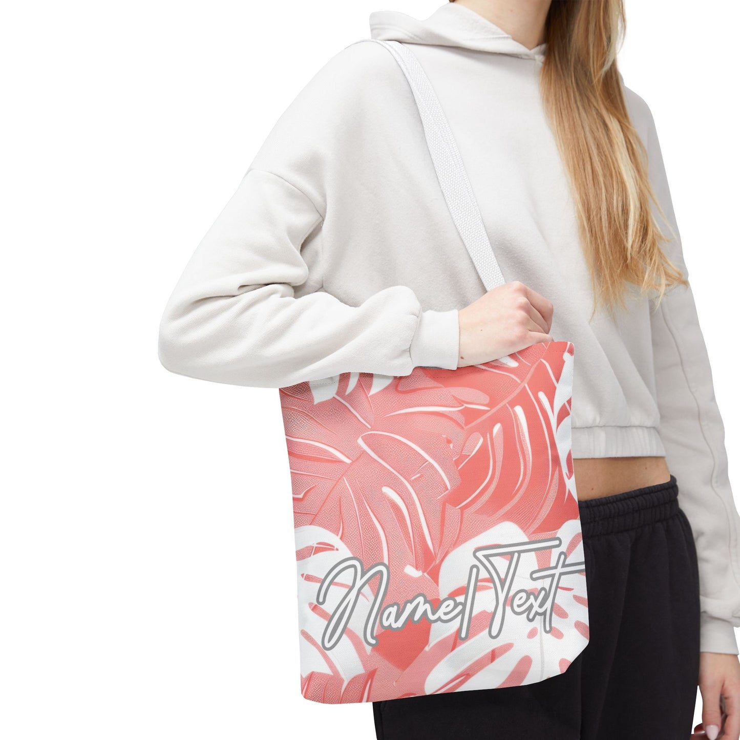 Customizable Monstera Leaf Canvas Tote Bag
