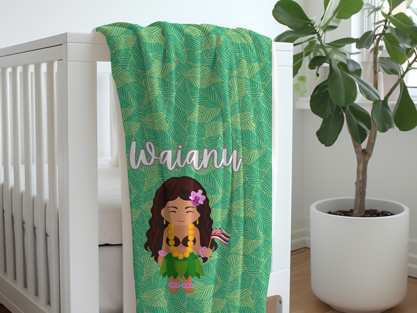 Hawaiian Hula Spirit Personalized Blanket (Baby or Large size)