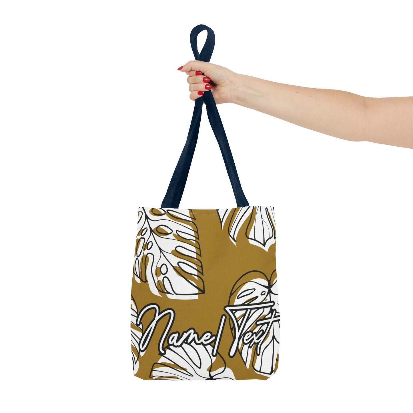 Customizable Monstera Leaf Canvas Tote Bag (Brown)