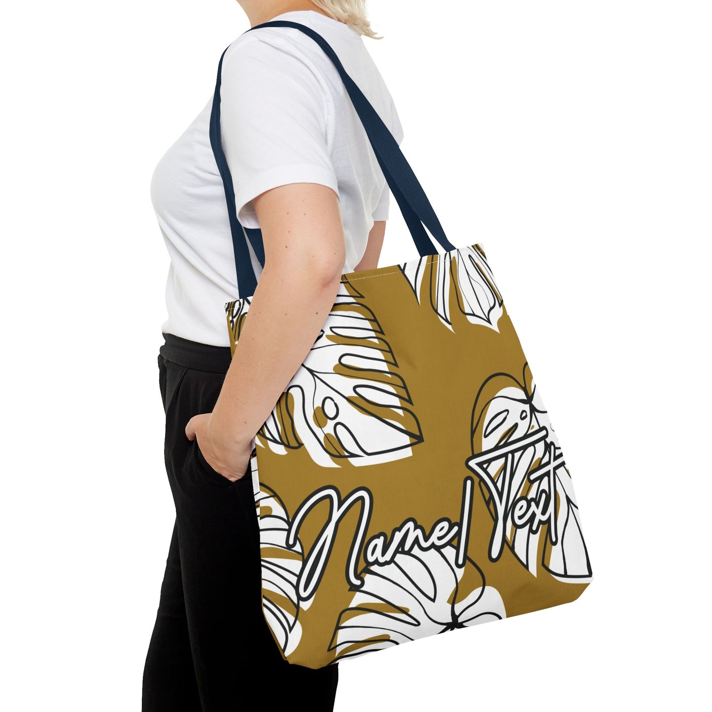 Customizable Monstera Leaf Canvas Tote Bag (Brown)