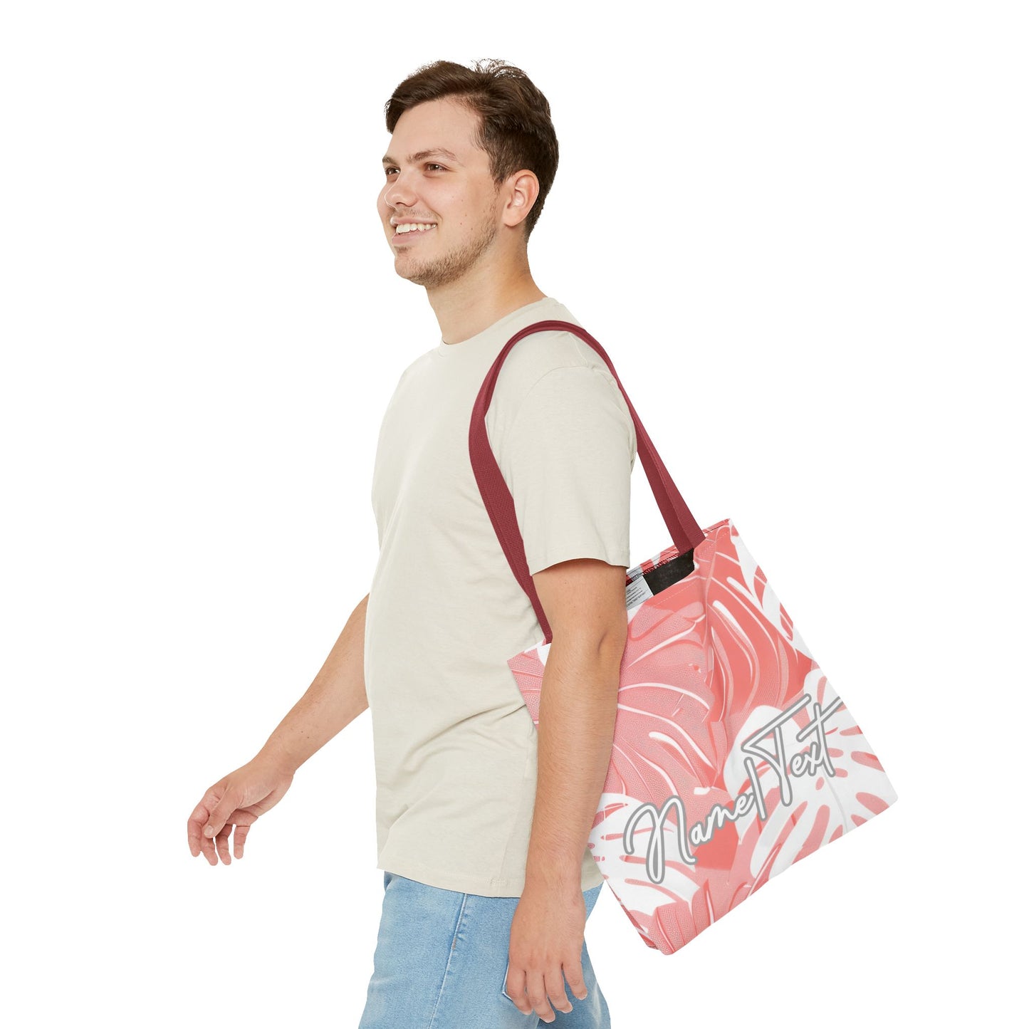 Customizable Monstera Leaf Canvas Tote Bag