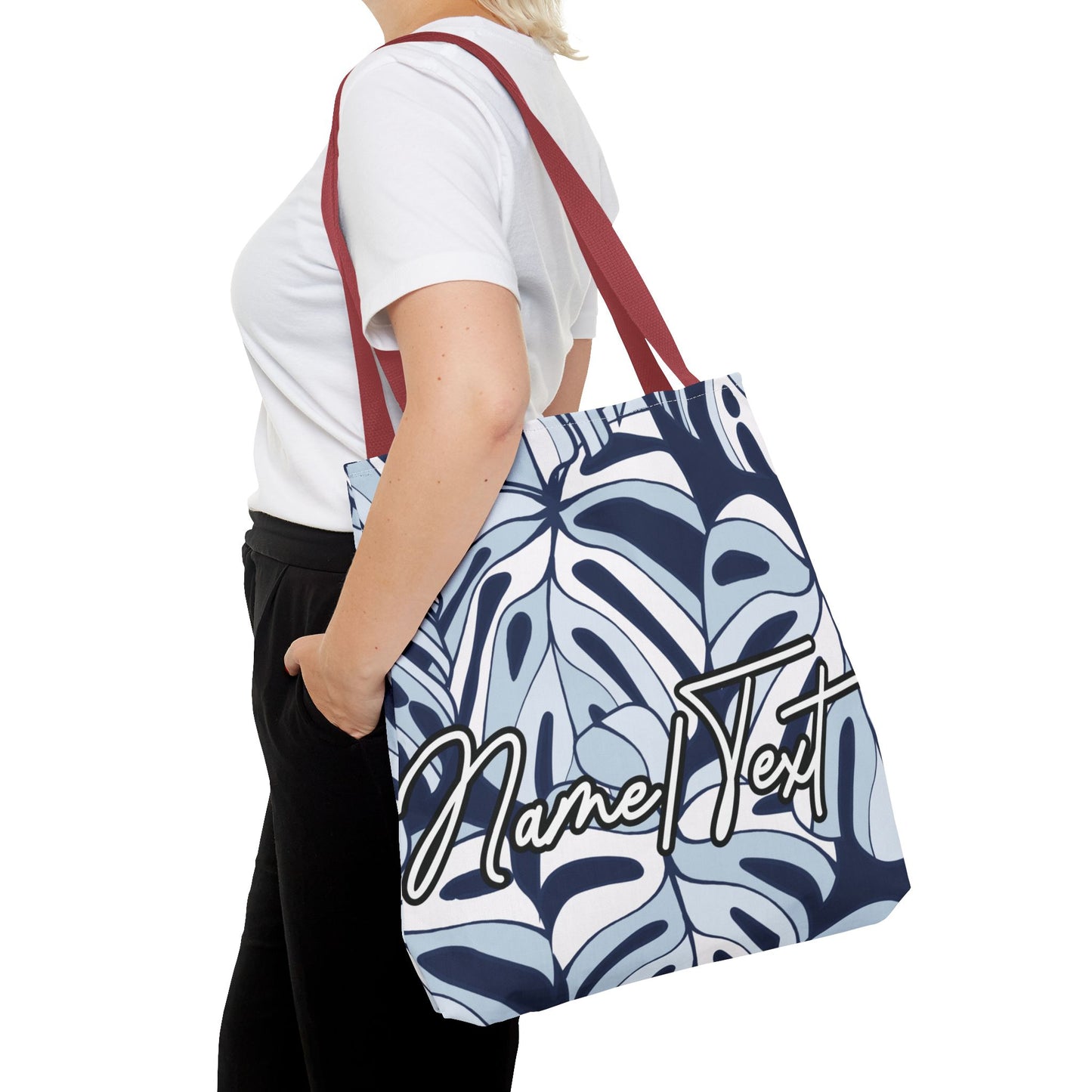Customizable Monstera Leaf Canvas Tote Bag