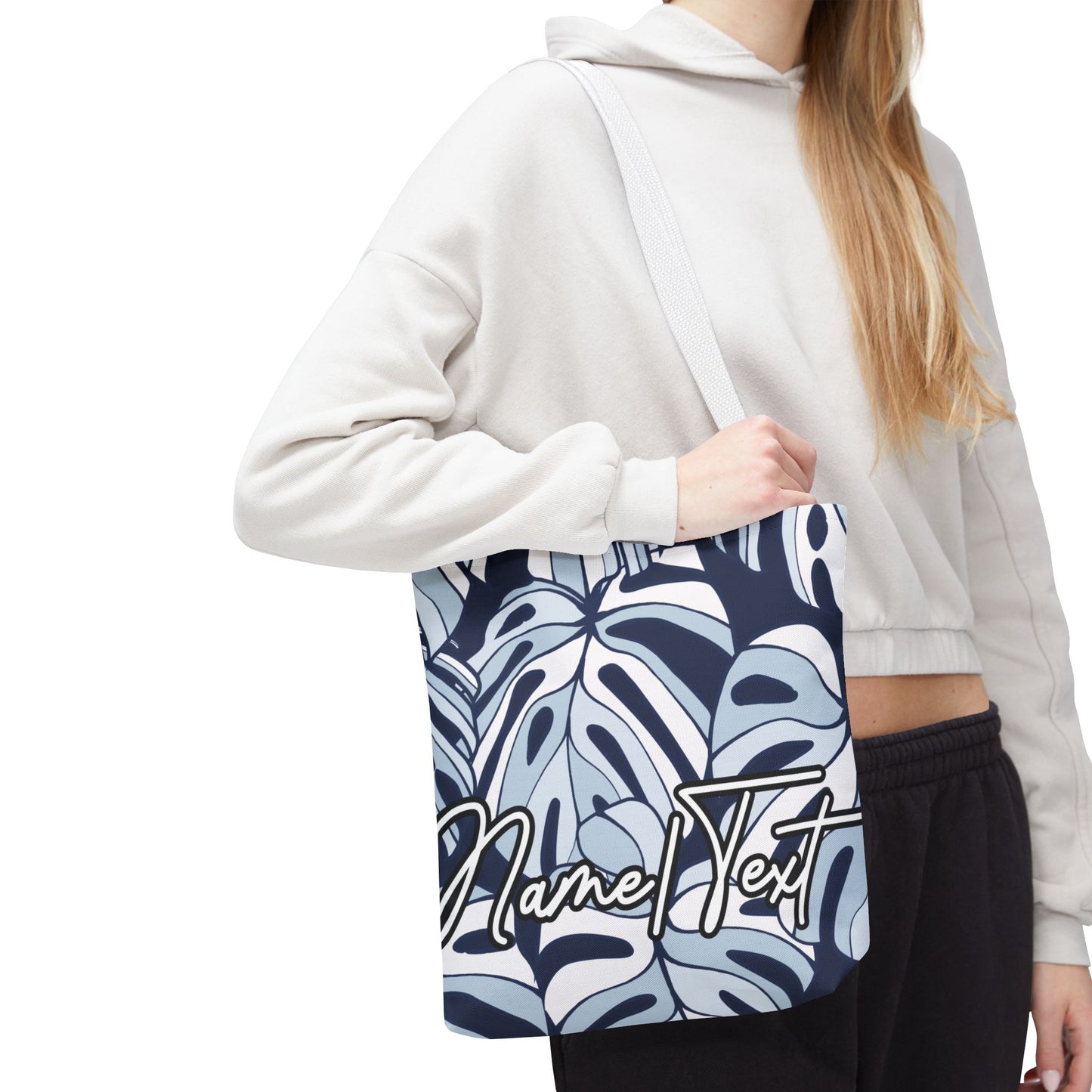 Customizable Monstera Leaf Canvas Tote Bag