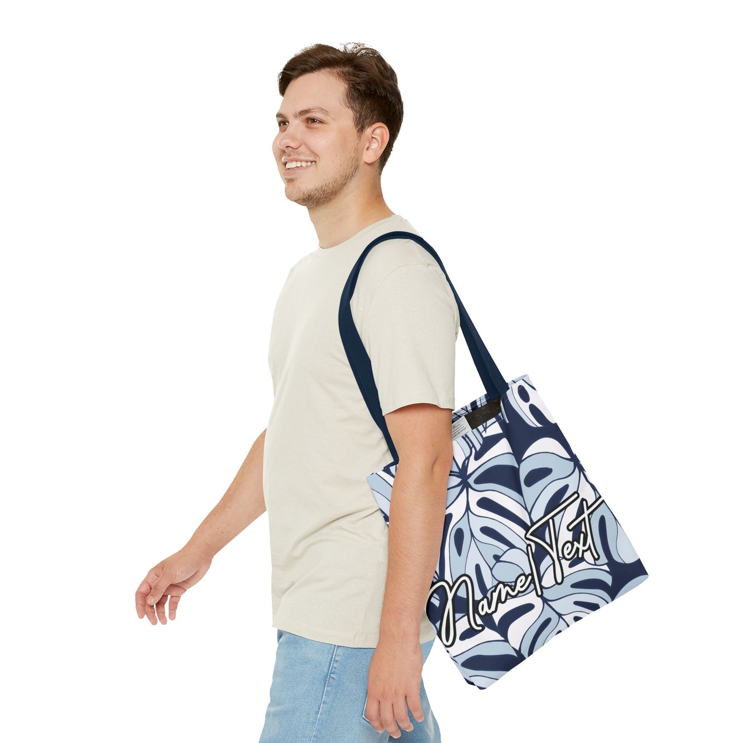 Customizable Monstera Leaf Canvas Tote Bag