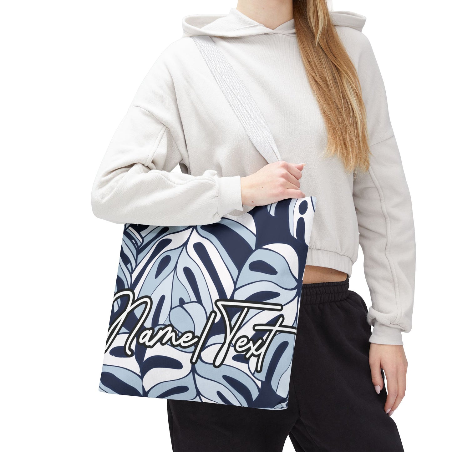Customizable Monstera Leaf Canvas Tote Bag