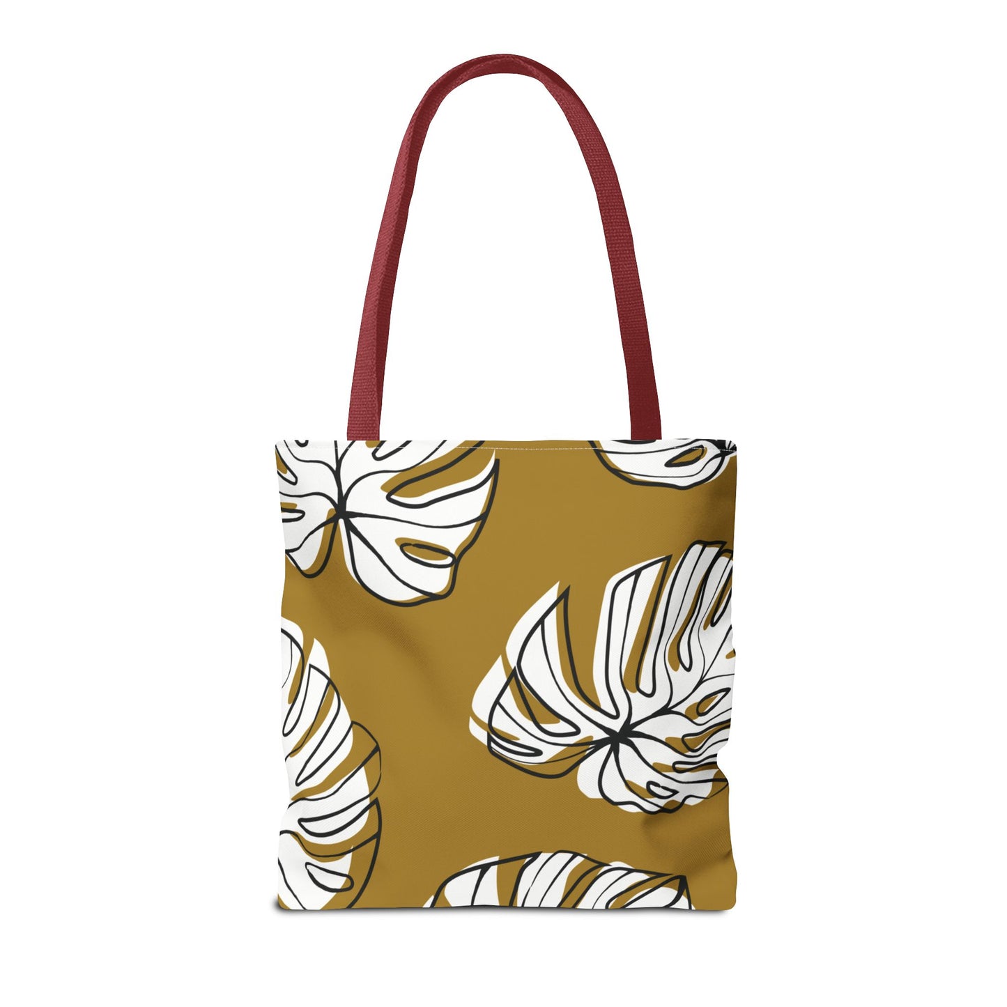 Customizable Monstera Leaf Canvas Tote Bag (Brown)