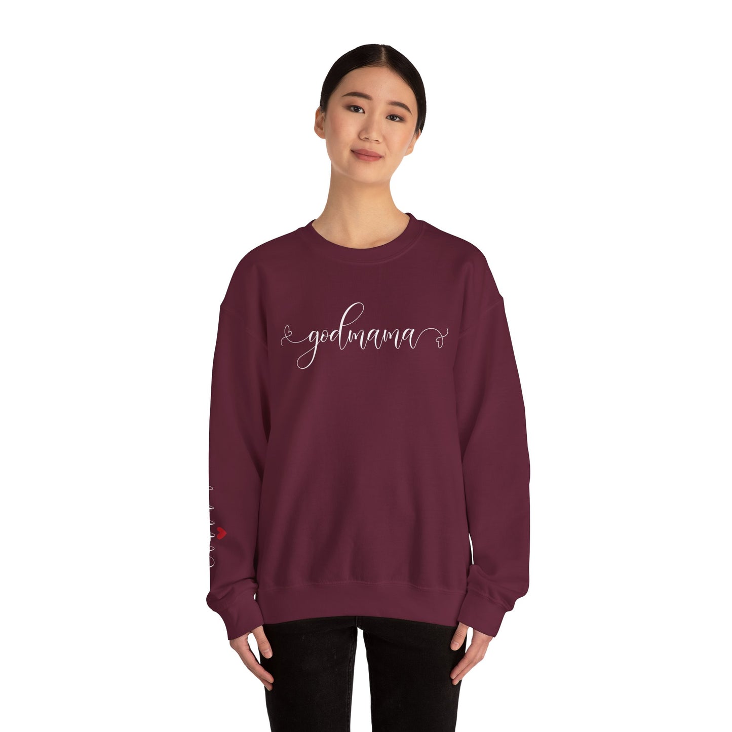 Personalized "Godmama"d Crewneck Sweatshirt