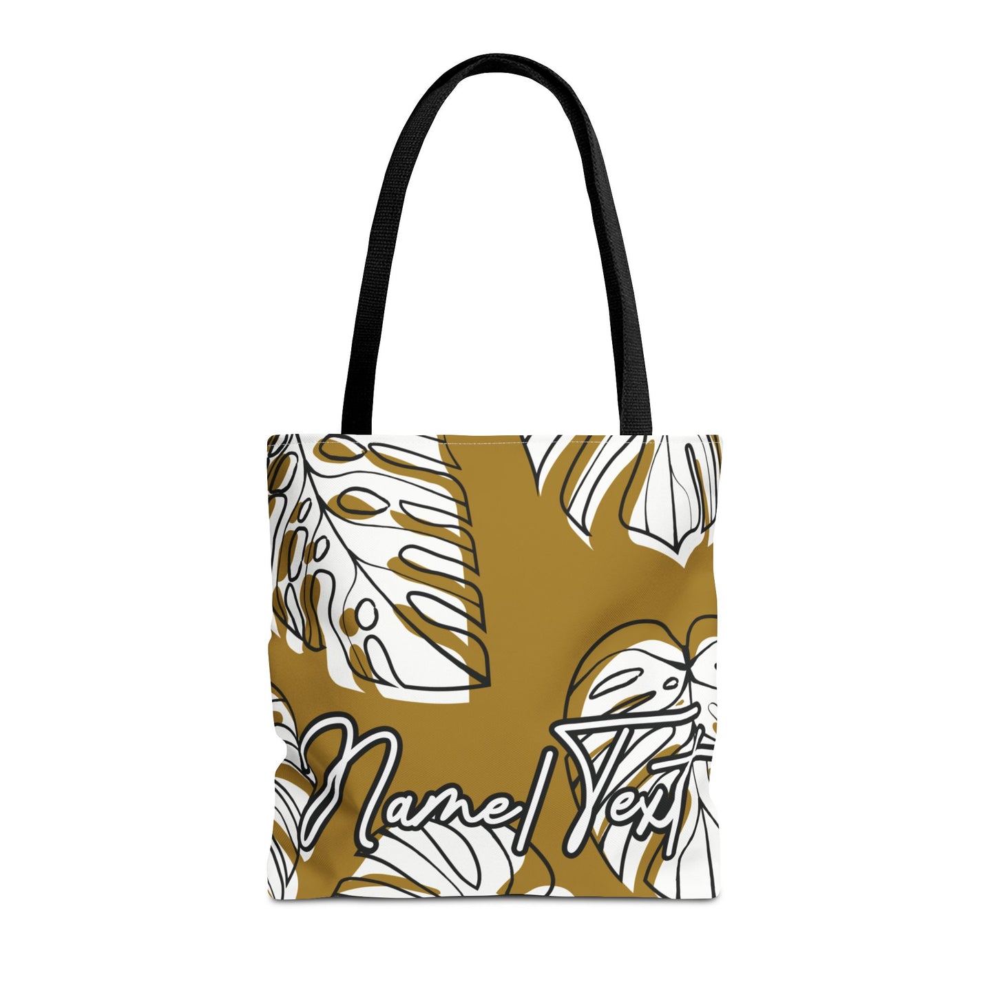 Customizable Monstera Leaf Canvas Tote Bag (Brown)