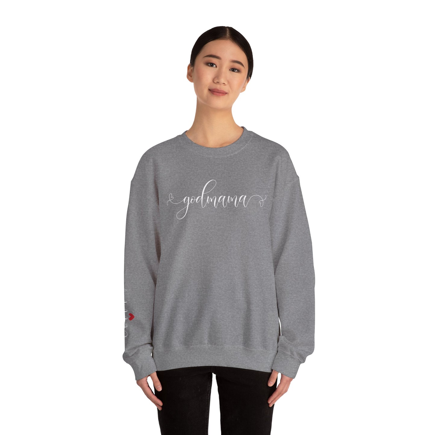 Personalized "Godmama"d Crewneck Sweatshirt
