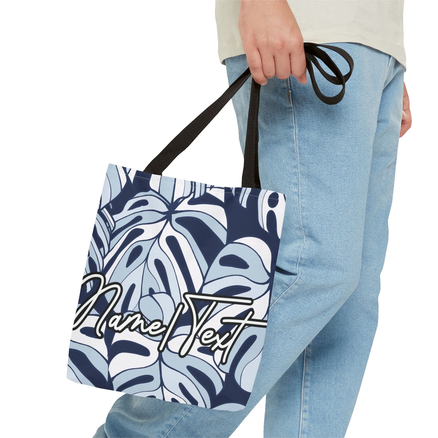 Customizable Monstera Leaf Canvas Tote Bag