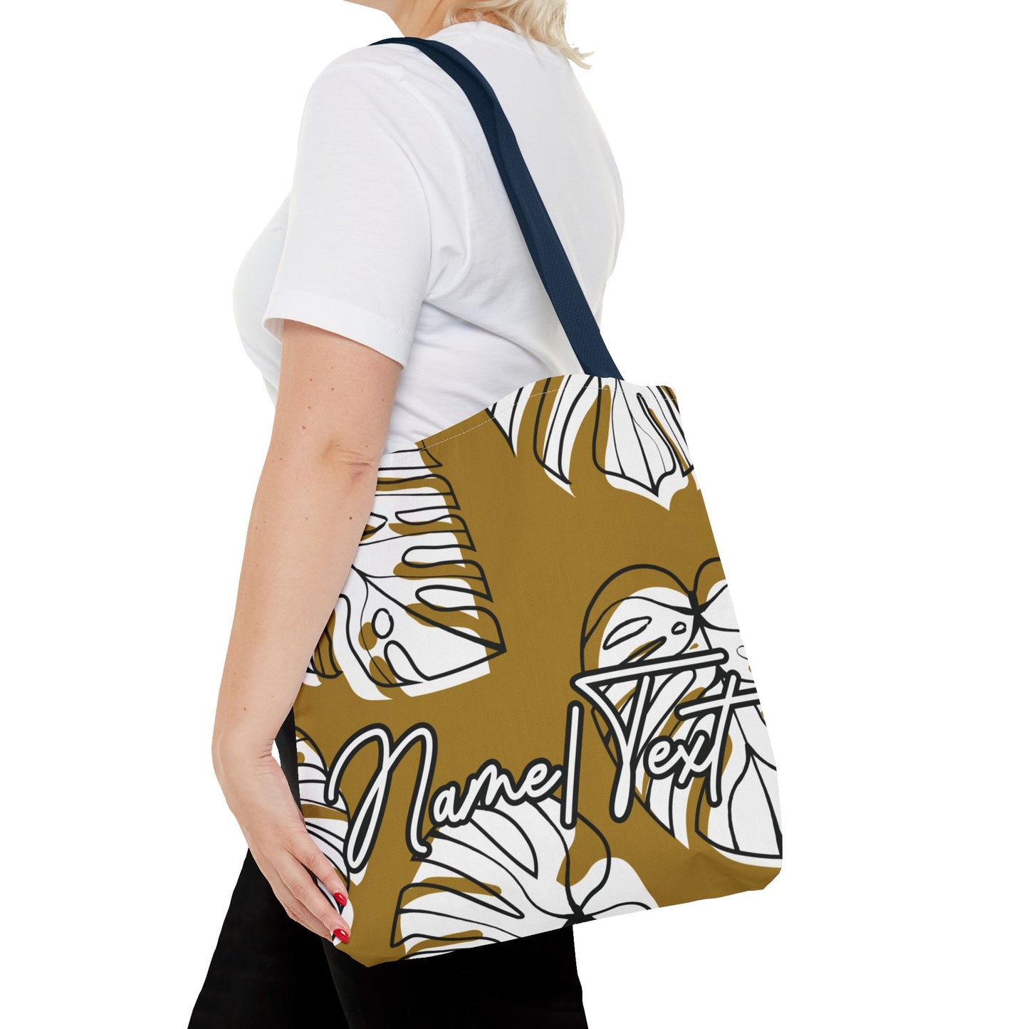 Customizable Monstera Leaf Canvas Tote Bag (Brown)