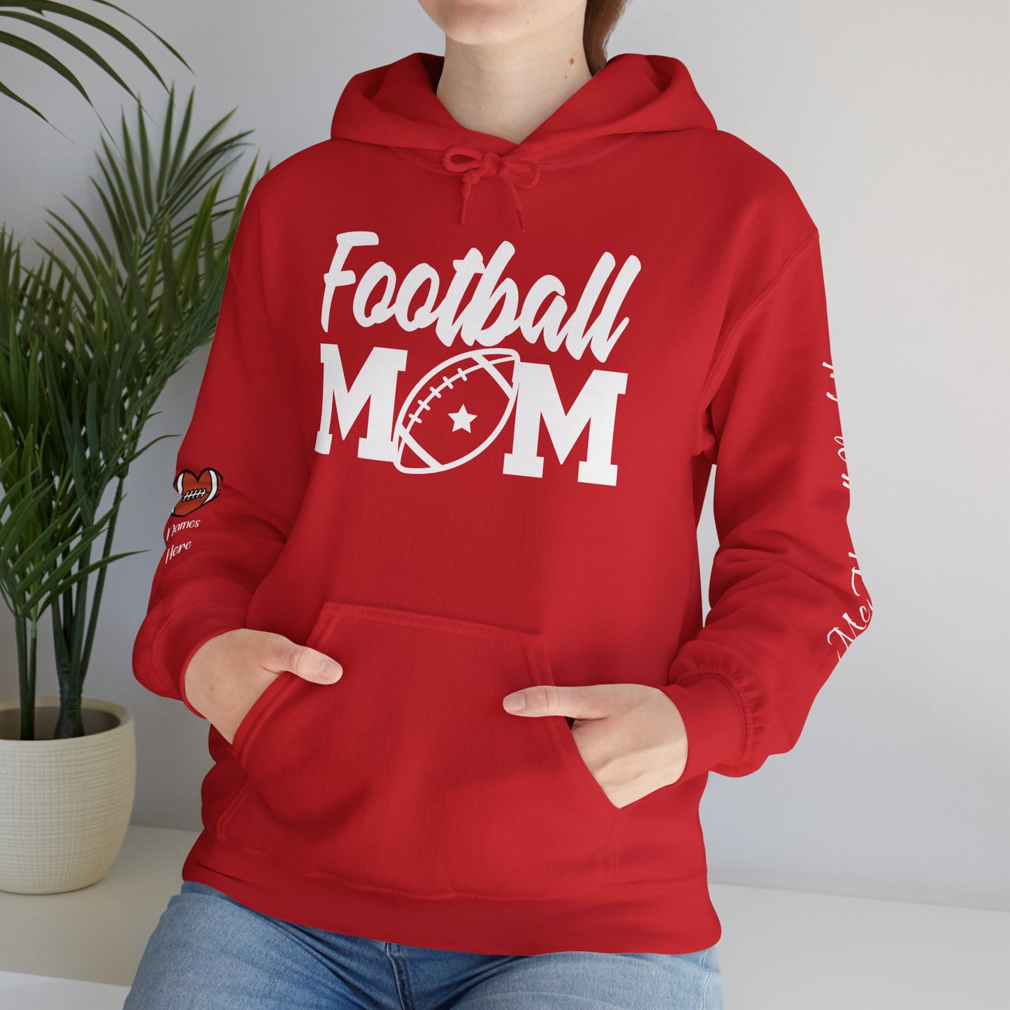 Football Mom Hoodie! Personalize Back & Sleeves!