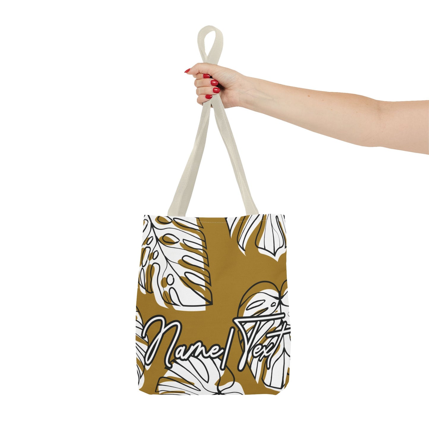Customizable Monstera Leaf Canvas Tote Bag (Brown)
