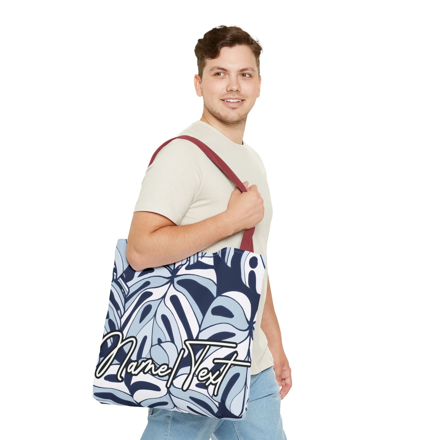 Customizable Monstera Leaf Canvas Tote Bag