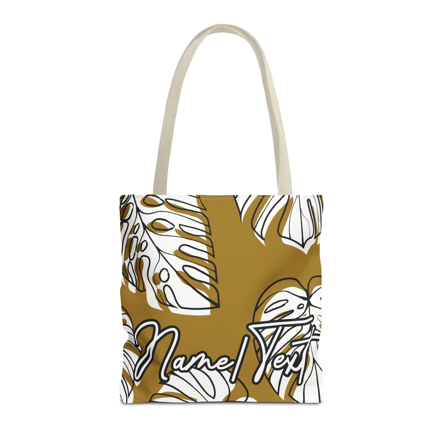 Customizable Monstera Leaf Canvas Tote Bag (Brown)
