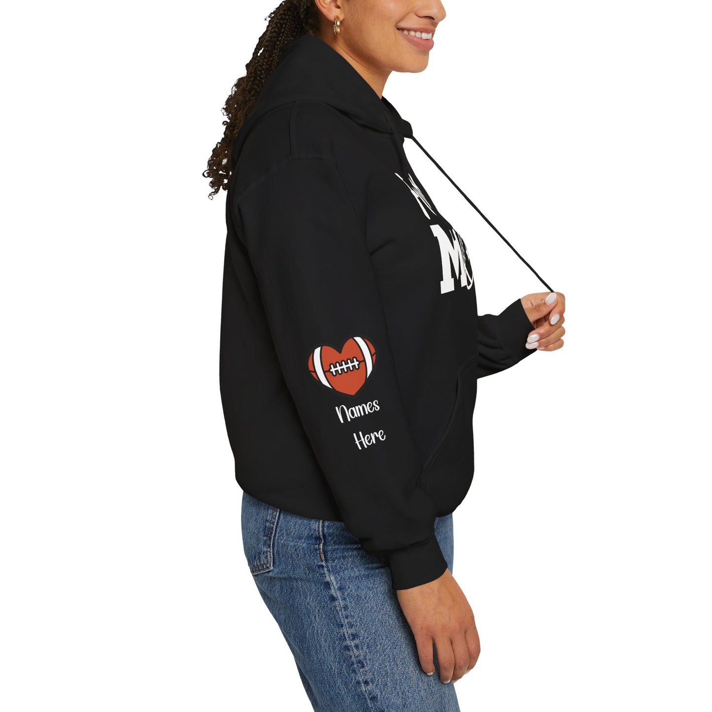 Football Mom Hoodie! Personalize Back & Sleeves!