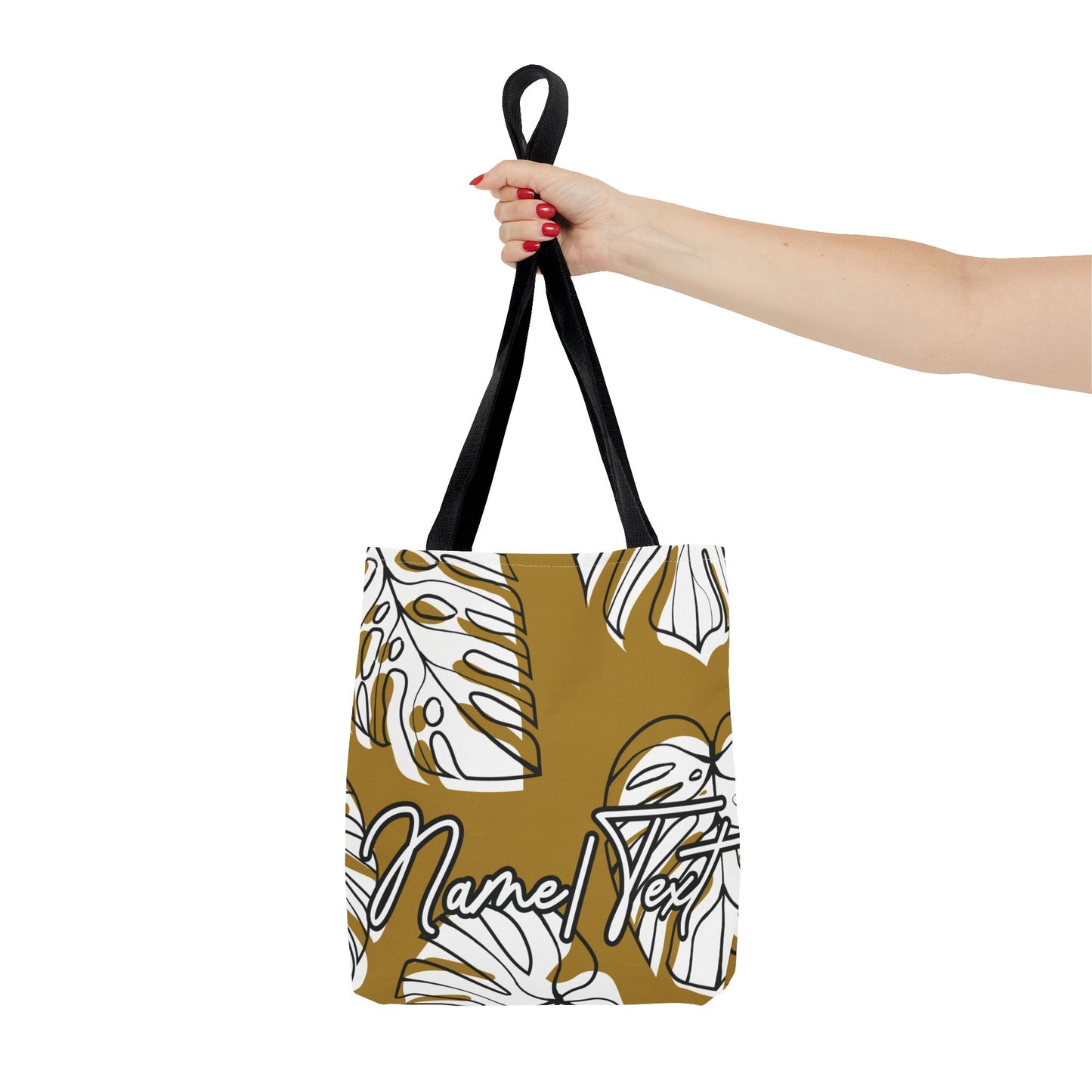 Customizable Monstera Leaf Canvas Tote Bag (Brown)