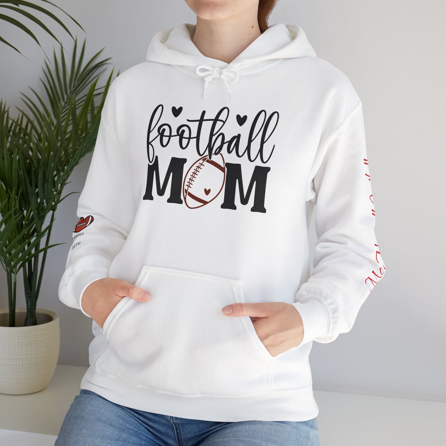 Football Mom Hoodie! Personalize Back & Sleeves!