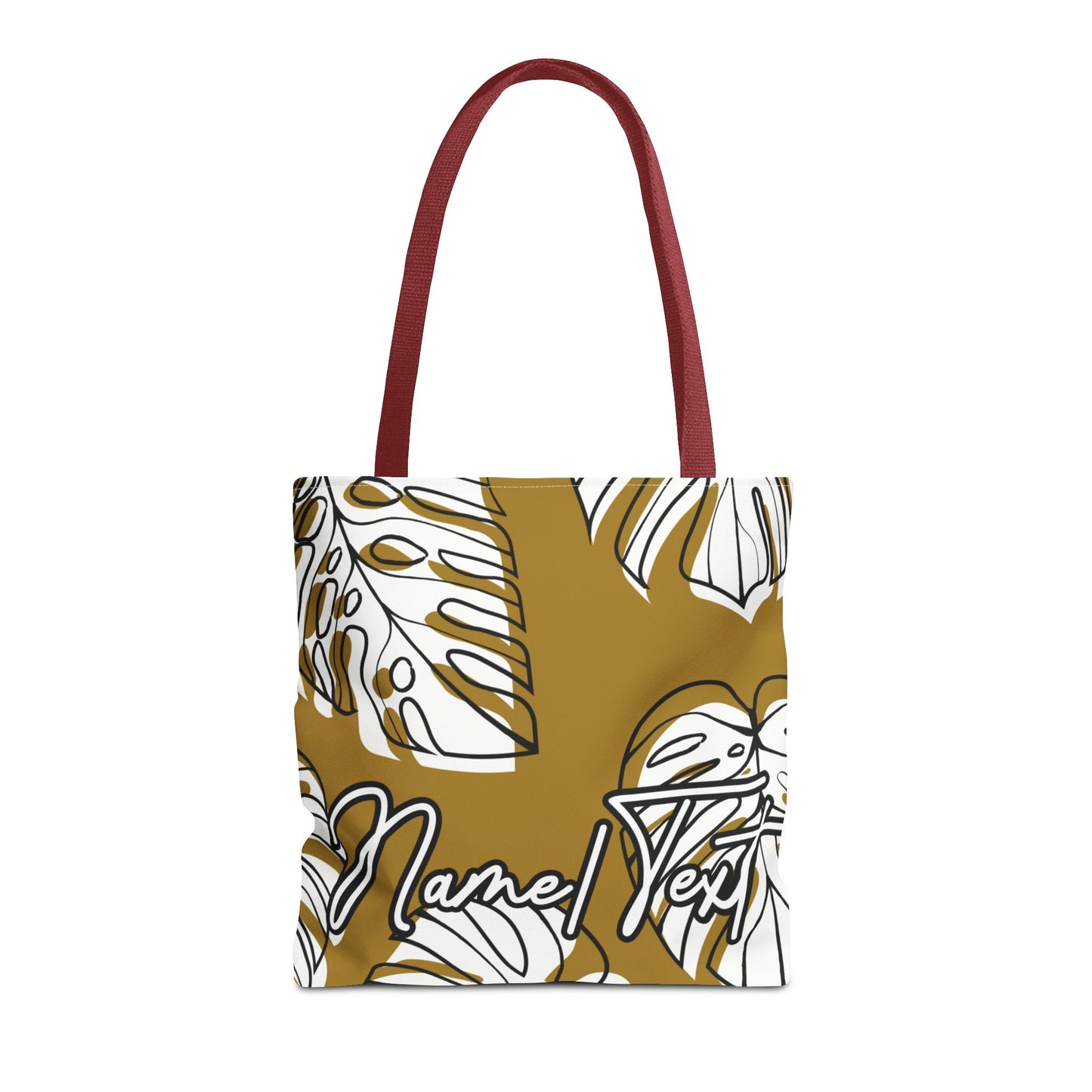Customizable Monstera Leaf Canvas Tote Bag (Brown)