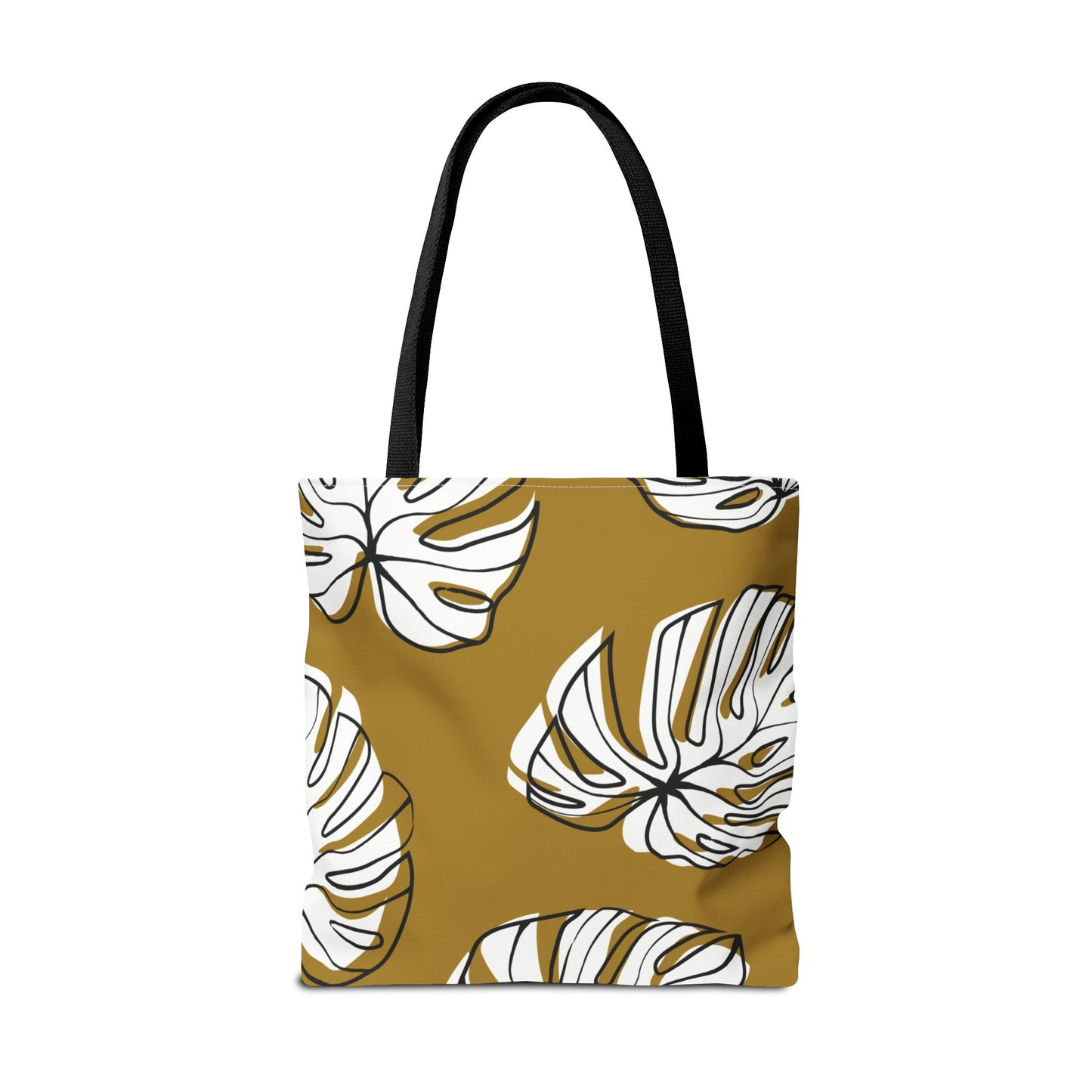 Customizable Monstera Leaf Canvas Tote Bag (Brown)