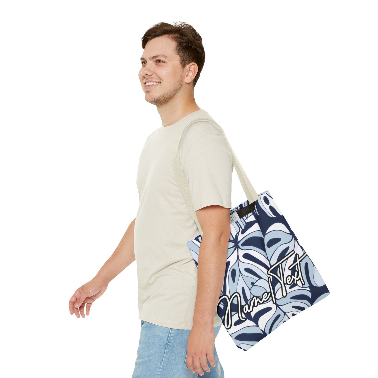 Customizable Monstera Leaf Canvas Tote Bag
