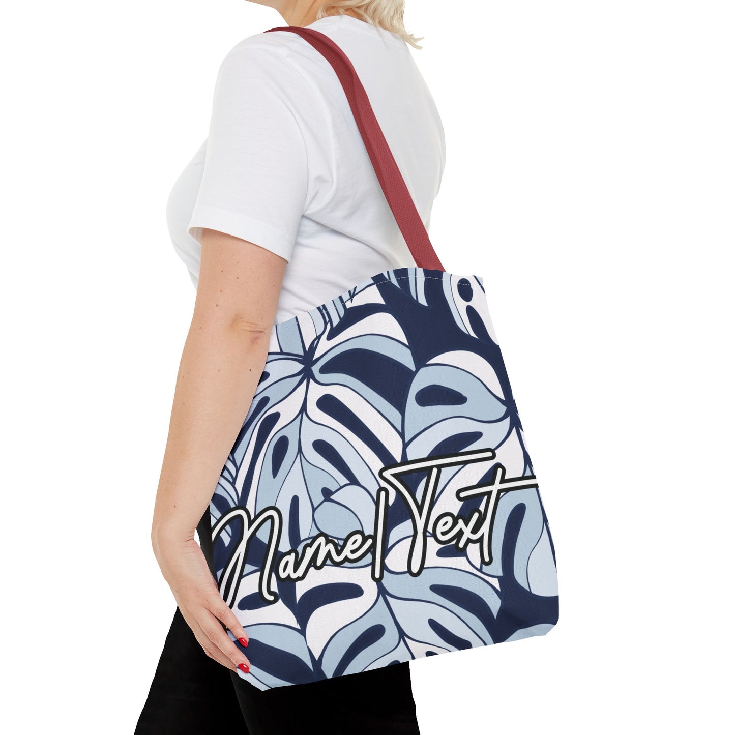 Customizable Monstera Leaf Canvas Tote Bag