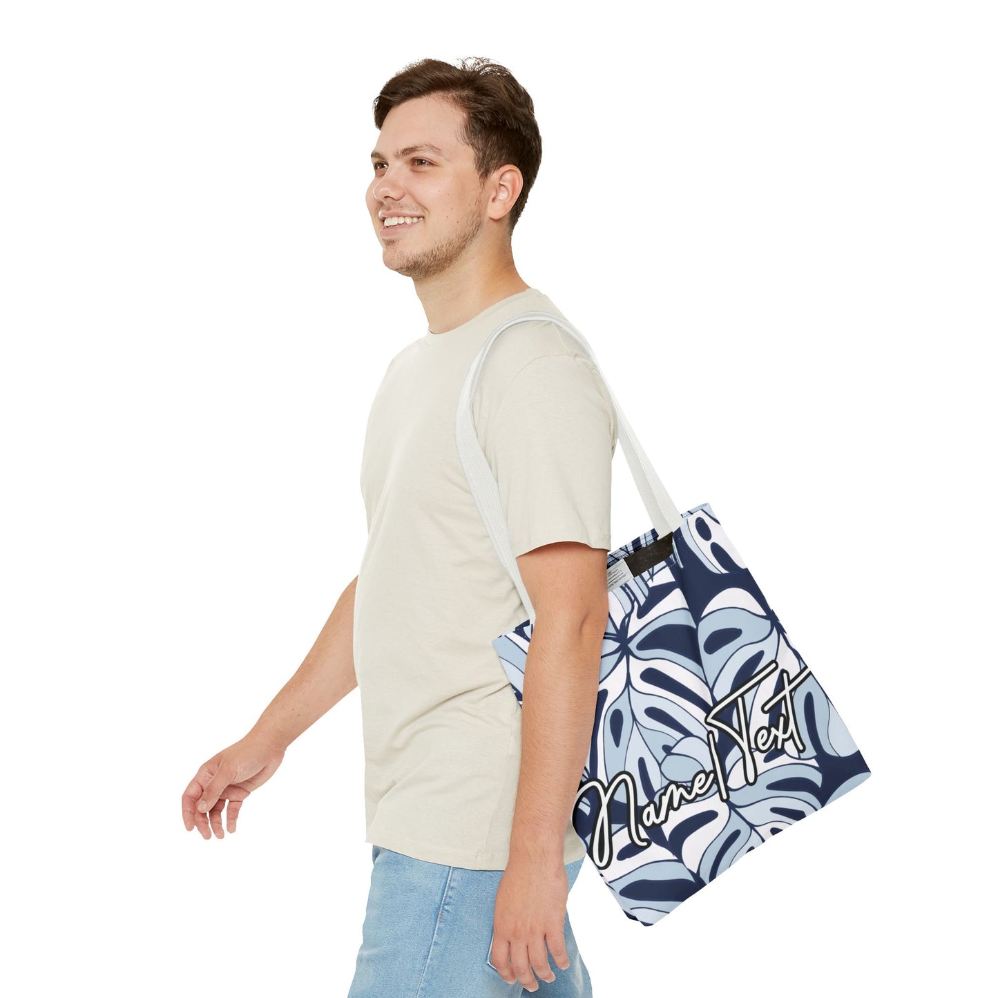 Customizable Monstera Leaf Canvas Tote Bag