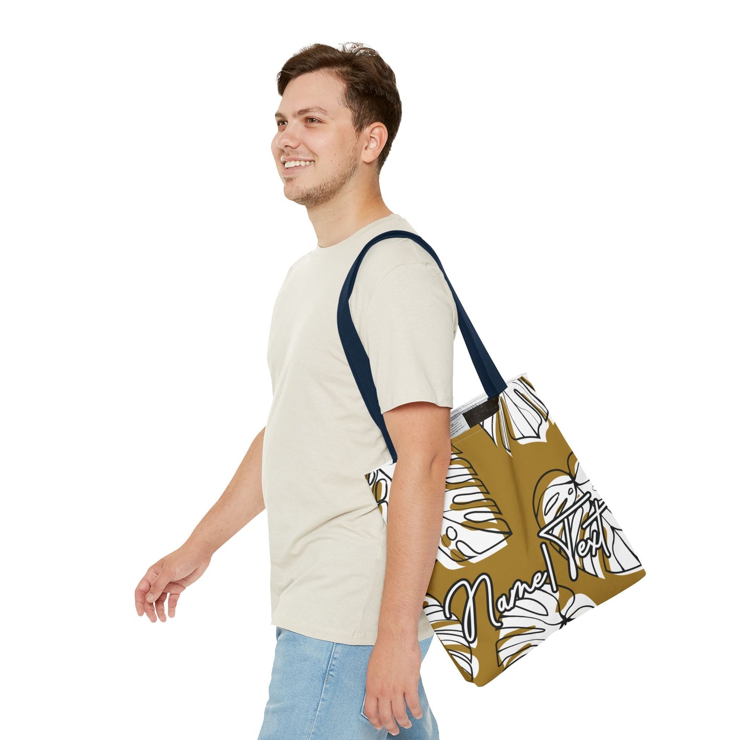 Customizable Monstera Leaf Canvas Tote Bag (Brown)