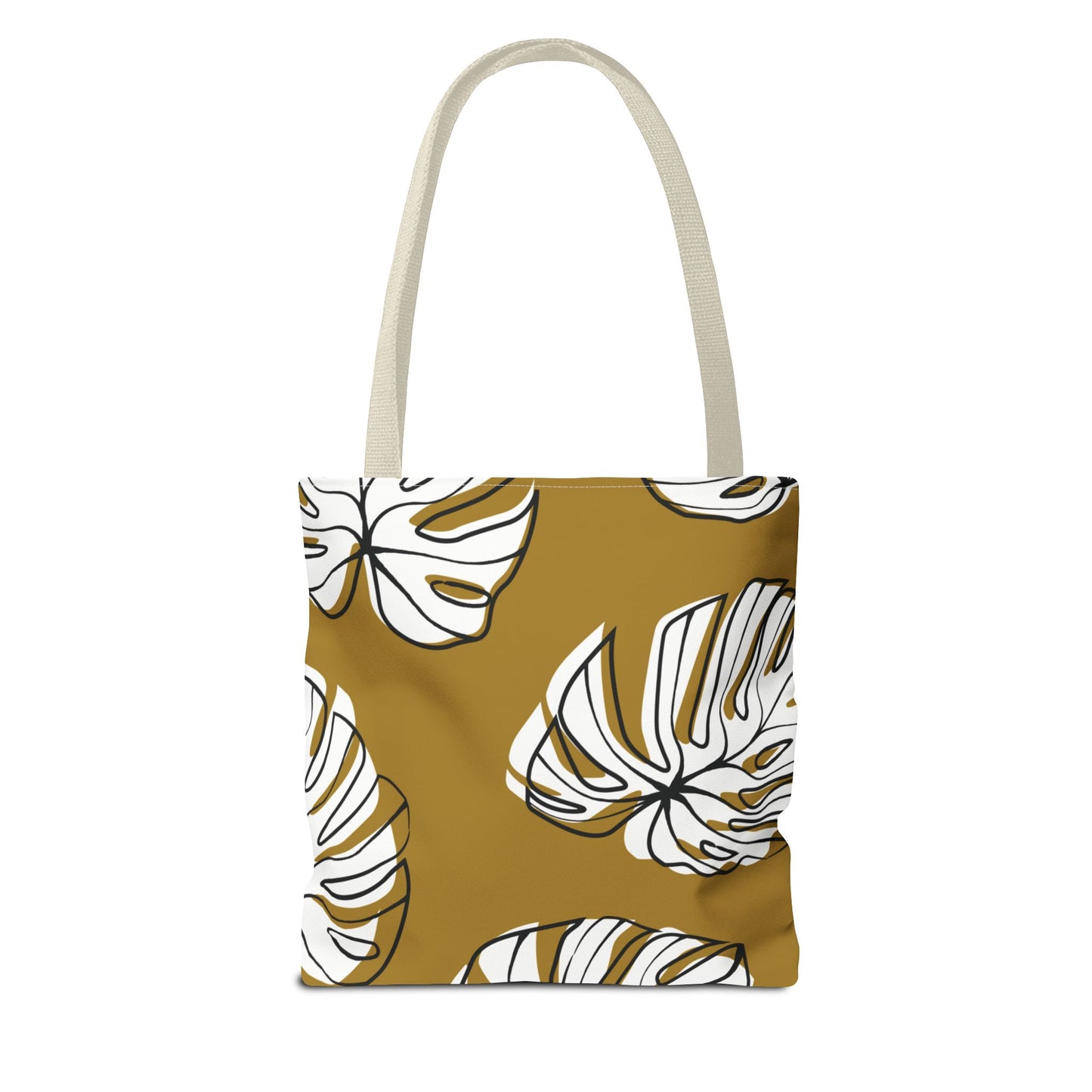 Customizable Monstera Leaf Canvas Tote Bag (Brown)