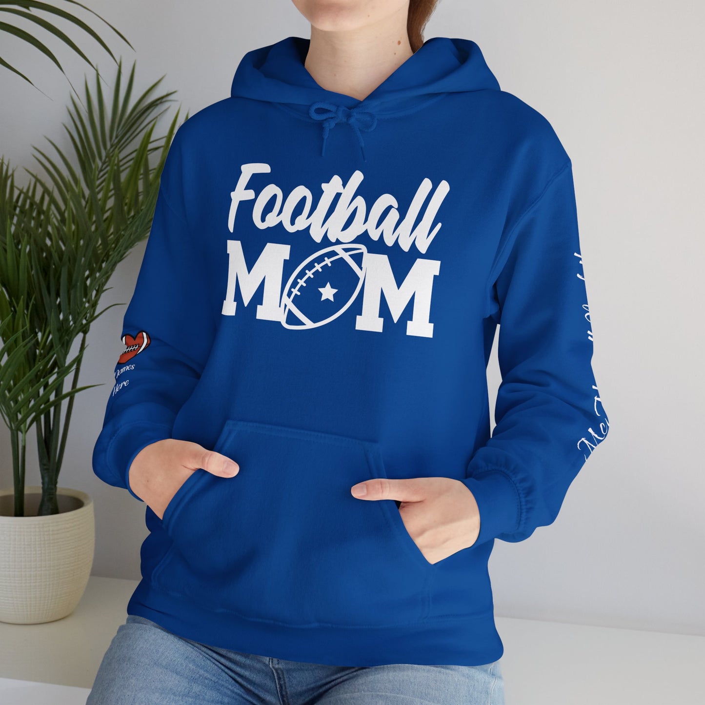 Football Mom Hoodie! Personalize Back & Sleeves!