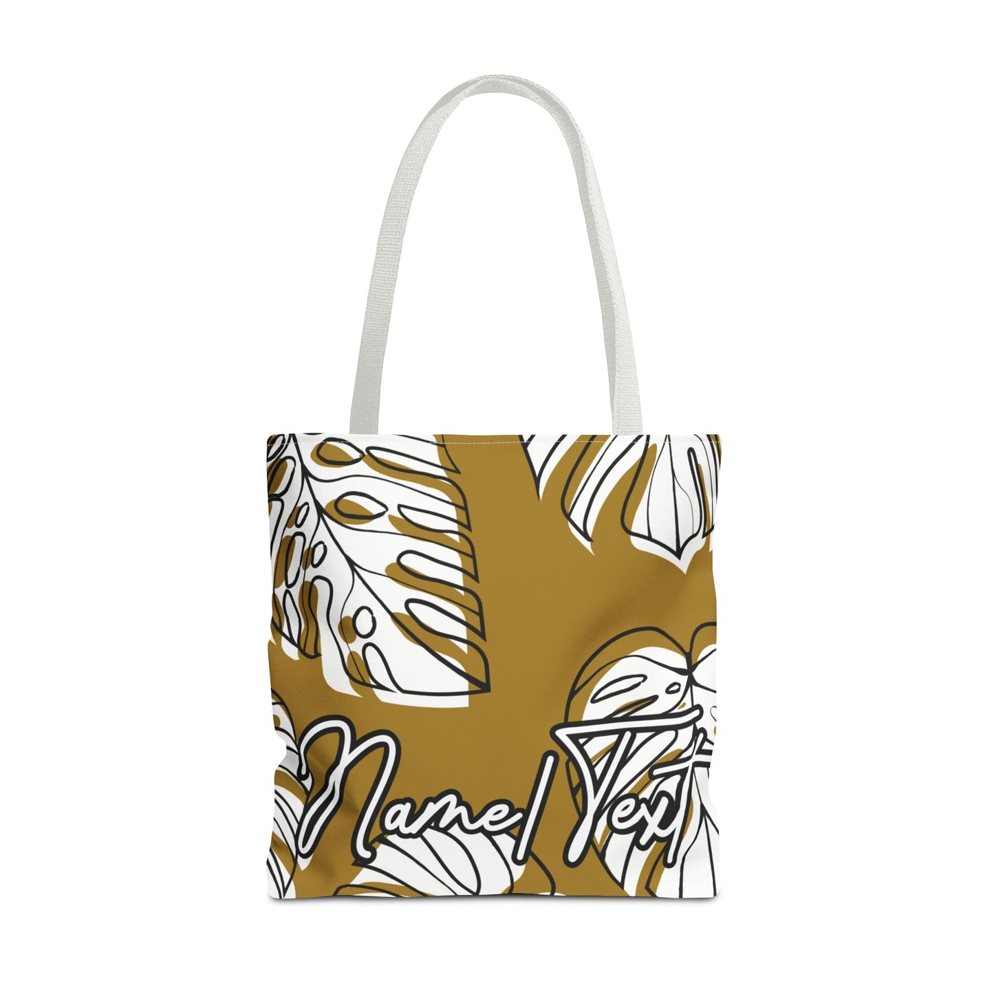 Customizable Monstera Leaf Canvas Tote Bag (Brown)