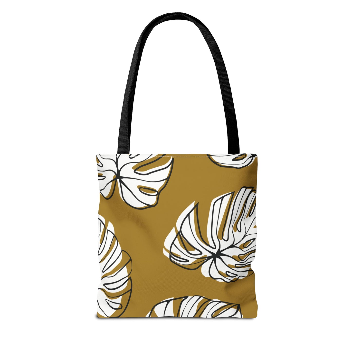 Customizable Monstera Leaf Canvas Tote Bag (Brown)