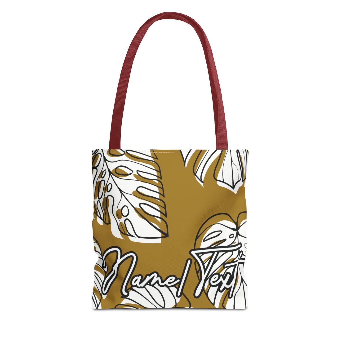Customizable Monstera Leaf Canvas Tote Bag (Brown)