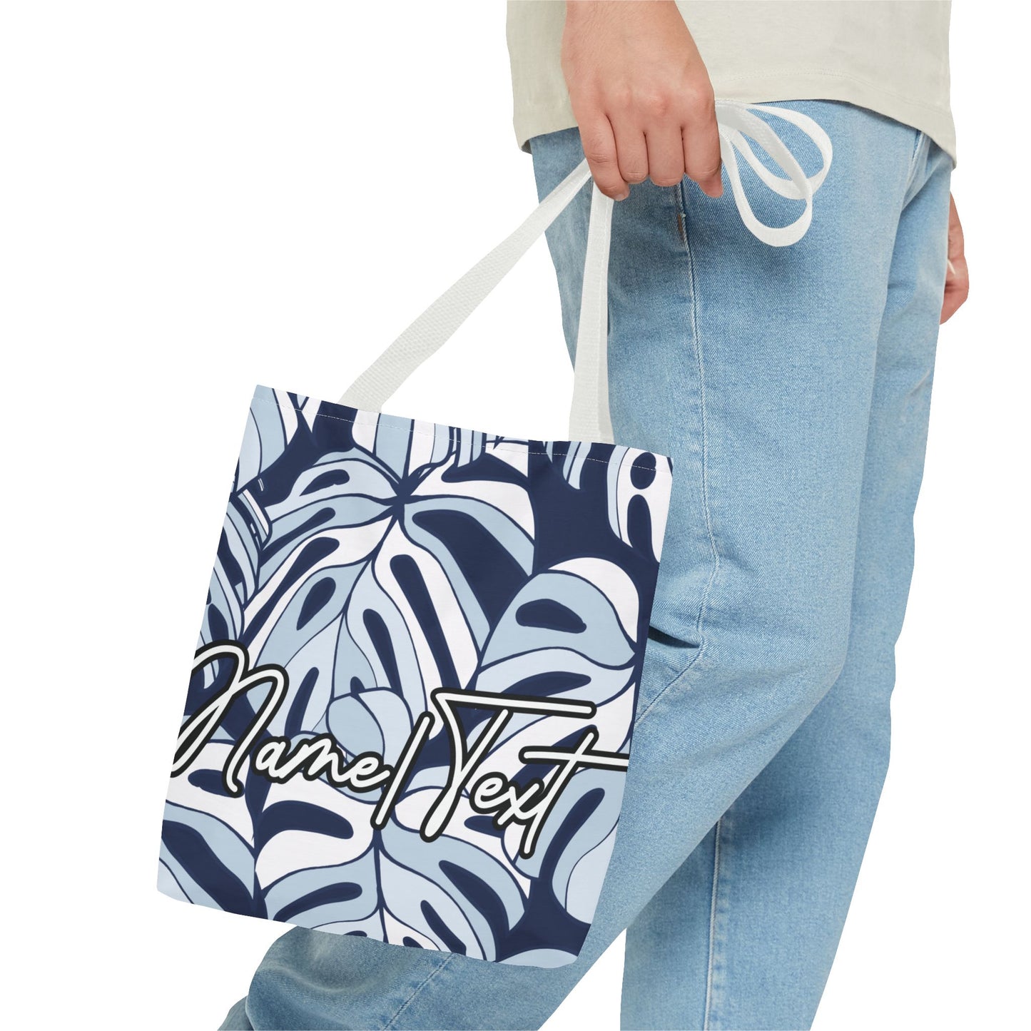 Customizable Monstera Leaf Canvas Tote Bag