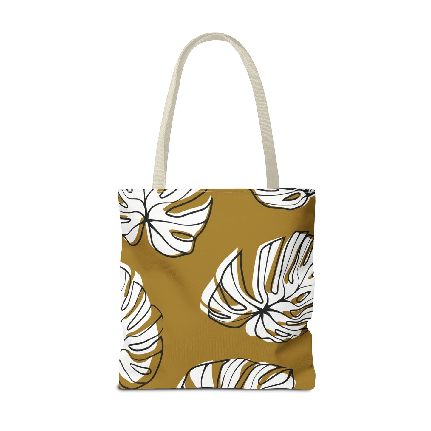 Customizable Monstera Leaf Canvas Tote Bag (Brown)