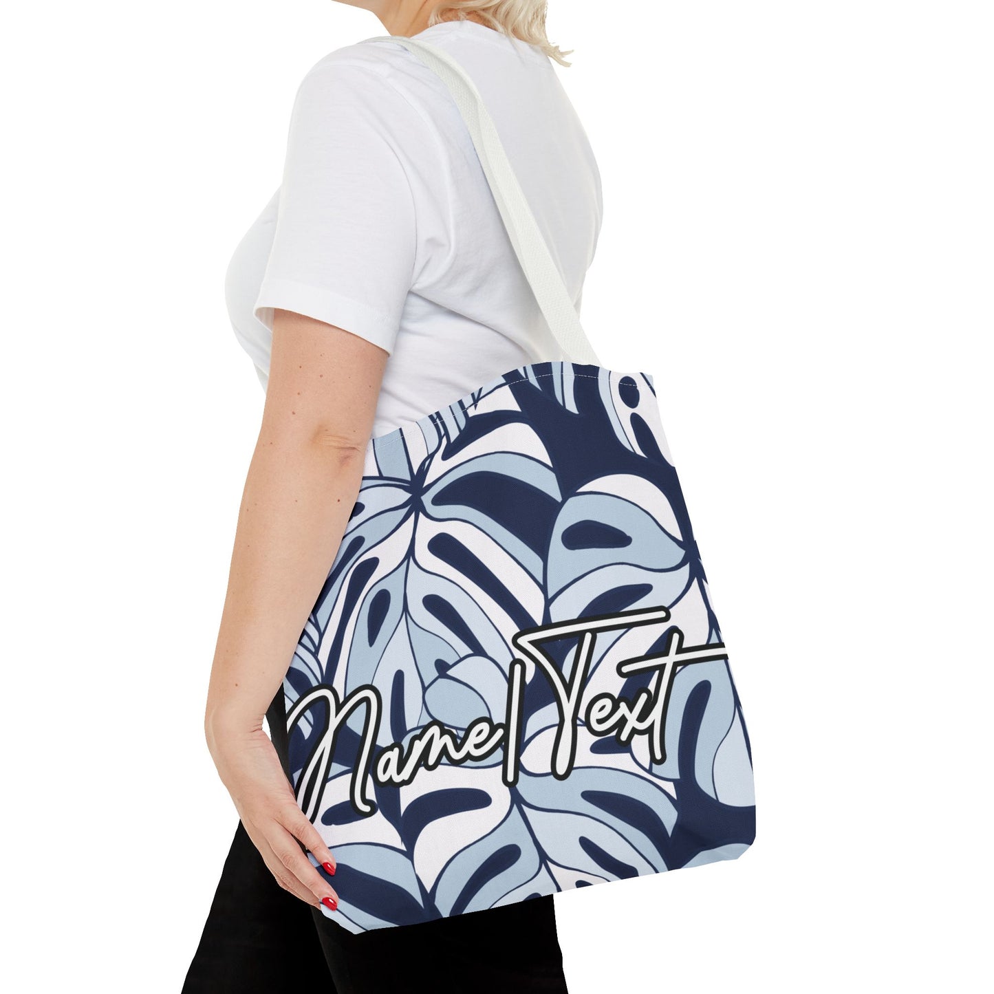 Customizable Monstera Leaf Canvas Tote Bag