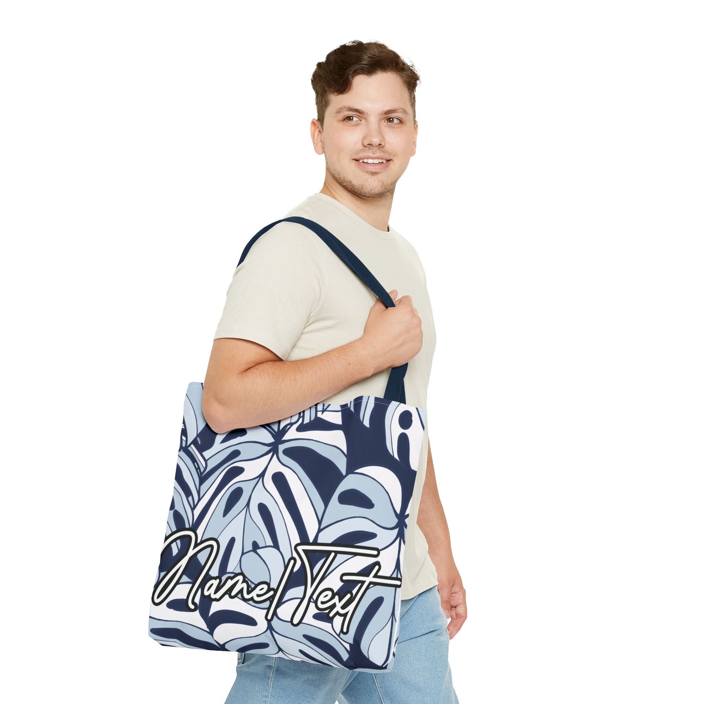 Customizable Monstera Leaf Canvas Tote Bag