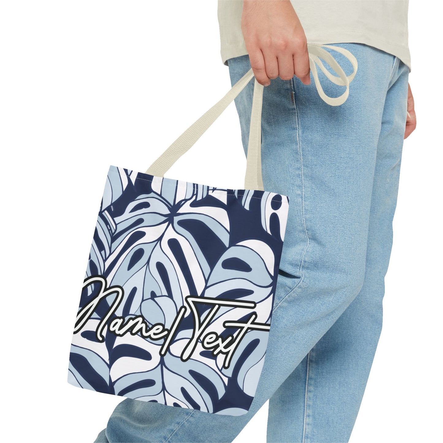 Customizable Monstera Leaf Canvas Tote Bag