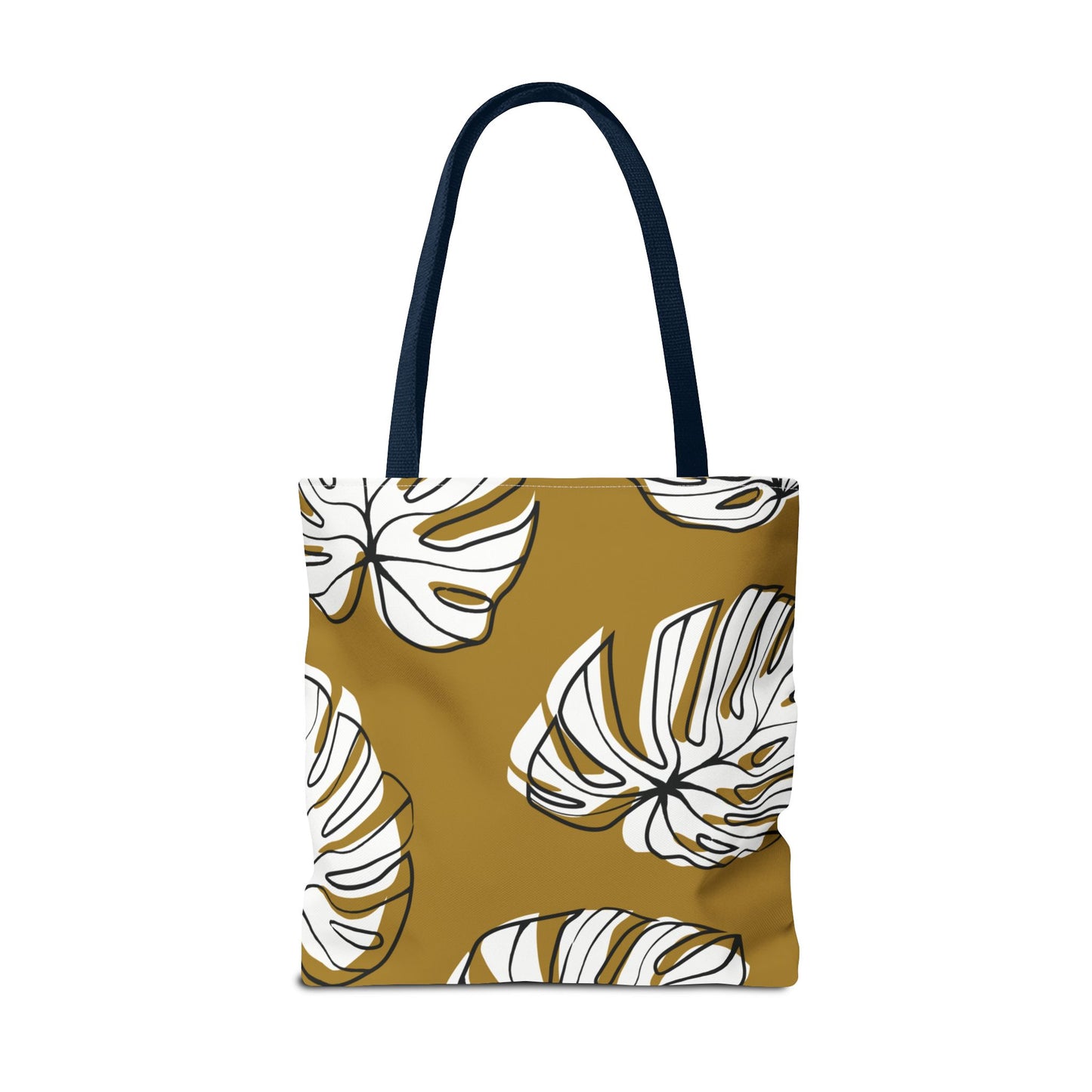 Customizable Monstera Leaf Canvas Tote Bag (Brown)