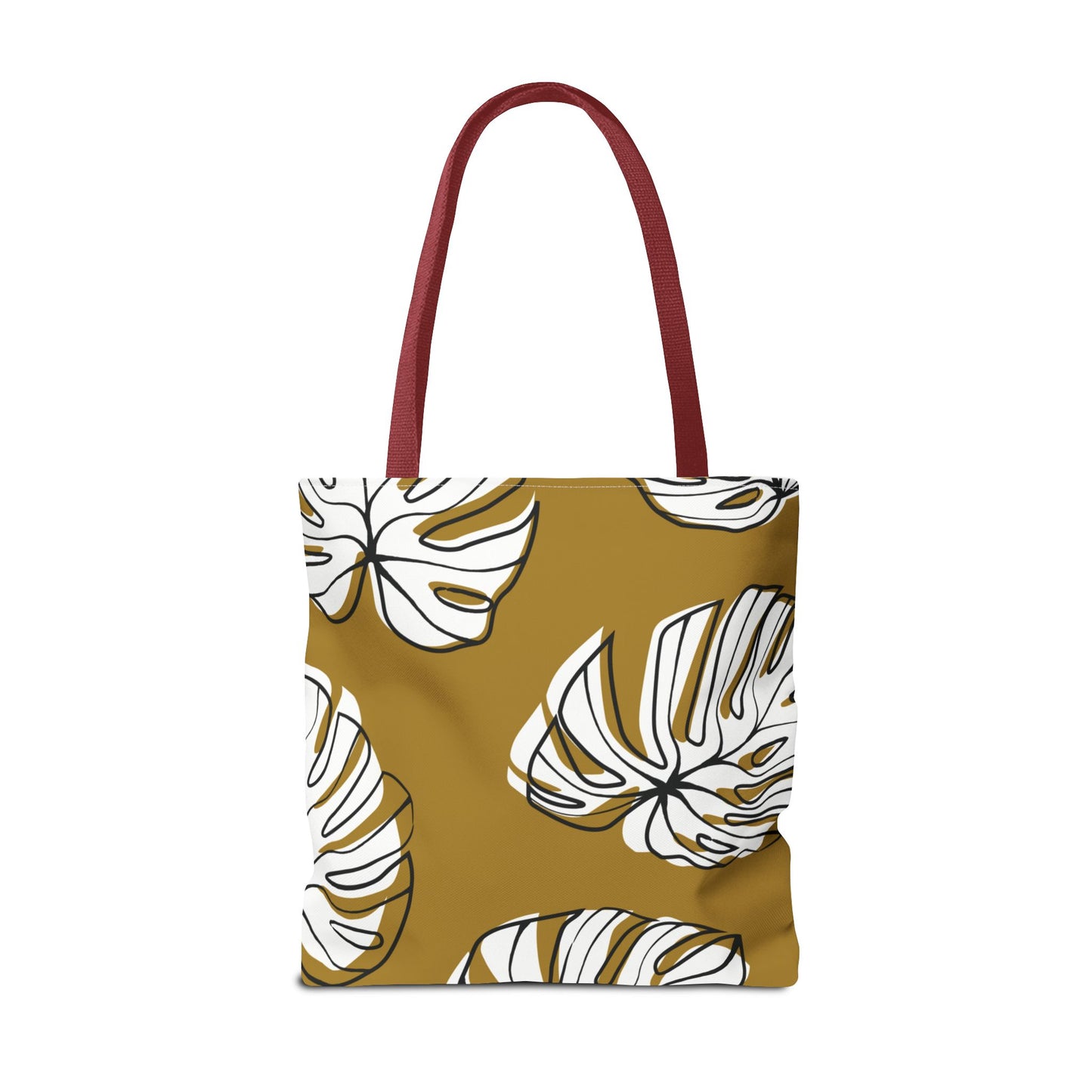 Customizable Monstera Leaf Canvas Tote Bag (Brown)