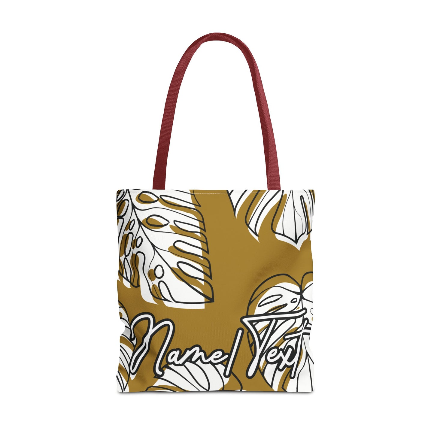 Customizable Monstera Leaf Canvas Tote Bag (Brown)