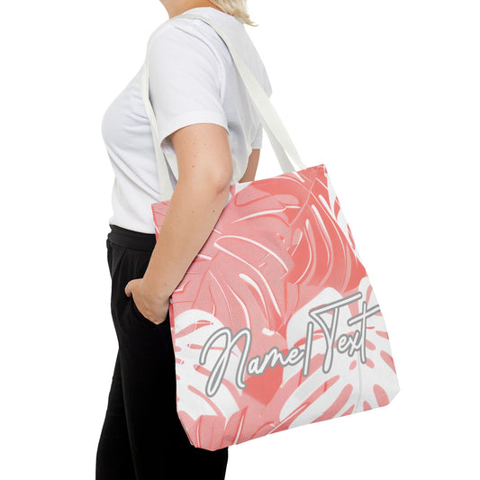 Customizable Monstera Leaf Canvas Tote Bag