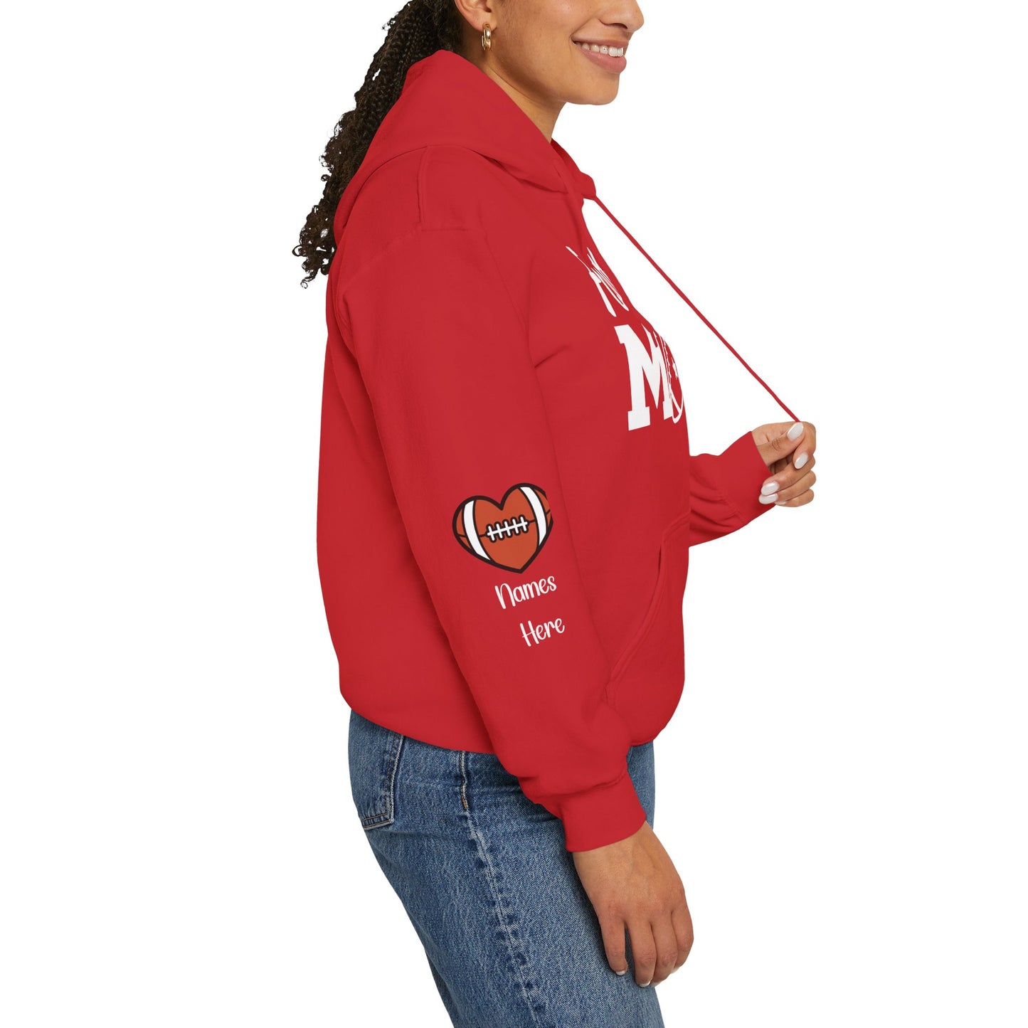 Football Mom Hoodie! Personalize Back & Sleeves!