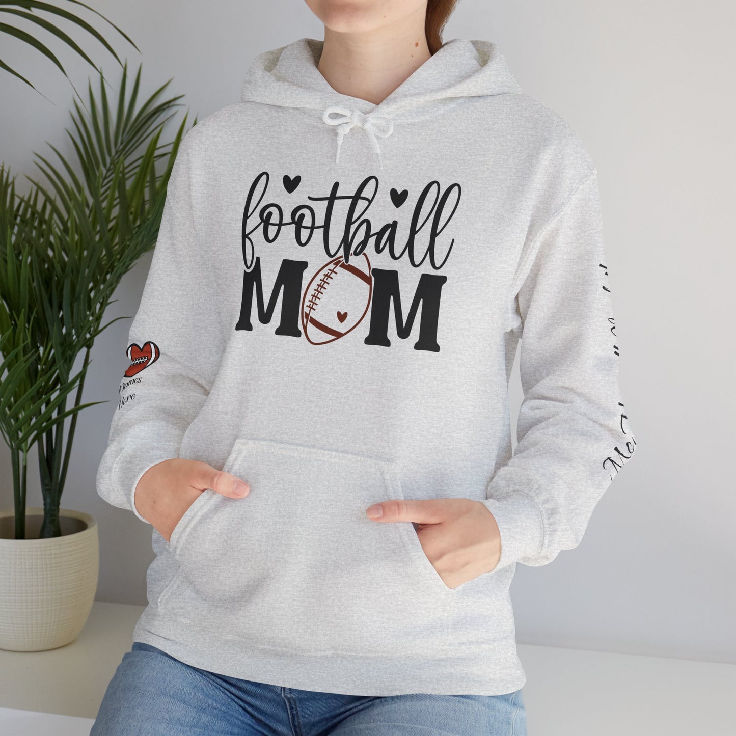 Football Mom Hoodie! Personalize Back & Sleeves!